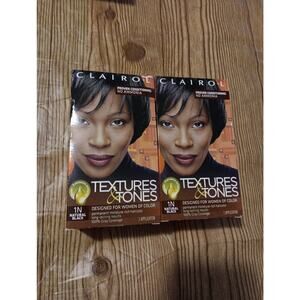 2XClairol Textures and Tones Natural Black Hair Dye For Women Of Color#1N-S1288